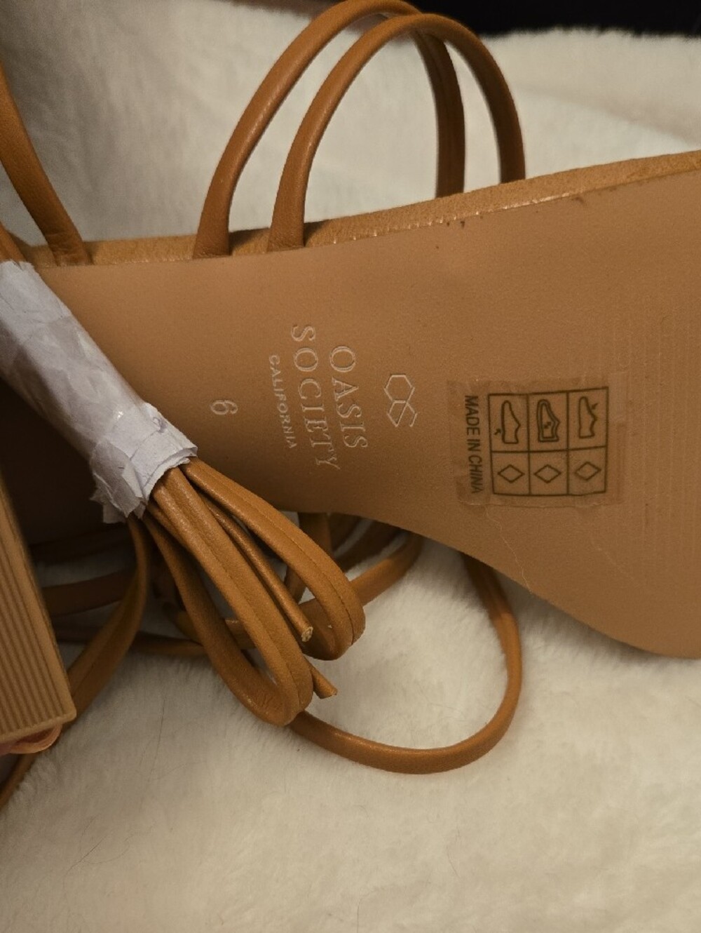Oasis Society SIZE 6 Tan Lace-Up Strappy Heeled Sandals NWT - Picture 7 of 7